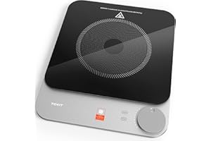 ‎TOKIT TOKIT Induktionskochfeld 2100W, 16mm Ultradünn Induction Hob 9 Heizstufen, Induktionskochplatte NFC-Online-Rezept, Tasten-Steuerung Induction Cooker Für Küche, Wohnheim, Camping (Grau)