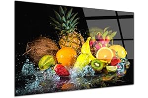 Tableau plexiglass, décoration murale plexi, tableau verre acrylique, Declina, Tableau verre acrylique décoration cuisine Les Fruits, 50x30 cm