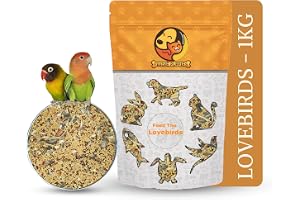 Foodie Puppies Bird Food for Love Birds - (1Kg, Pouch) | Mix Seeds, Kangani, Yellow Proso, Sunflower, Browntop, Oats, Pearls - Fortified with Canary Seeds | Daily Birds Food | All Life Stages