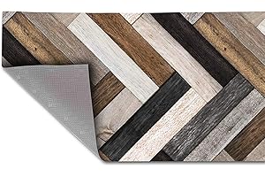 HomeLife Alfombra Vinílica de Cocina Lavable y Antideslizante Alfombra Rectangular de PVC Antimanchas, Interior y Exterior | Alfombra Pasillera con Madera Estampada (52x500 cm)