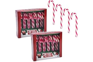 ‎SPETEBO Spetebo Zuckerstangen essbar mit Erdbeer Geschmack - 24 Stück - Weihnachts Deko Baumschmuck Christbaumdeko Anhänger Candy Canes Süßigkeiten
