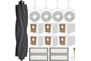 RUKHOOL Accessoires pour Dreame L10s Ultra/Xiaomi X20 Plus Accessoire / L10 Ultra / X10+ Pièces de Rechange 6 Sacs à Poussière 1 Brosses Principales 4 Filtres 4 Brosse Latérale 4 Chiffon Nettoyage
