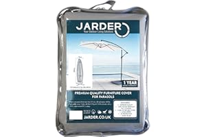 Jarder Garden Umbrella Parasol Cover, 100% Water Resistant - Parasol Diameter 3-4m