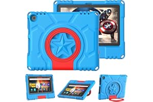 Amazon Fire HD 8 Tablet Case for Kids (12th/10th Generation, 2024/2022/2020), Not fit Sony TCL, Mansiruyi Lightweight Shockproof Handle Stand 8” Case for Fire HD 8 Kids & Kids Pro & Plus Tablet - Blue