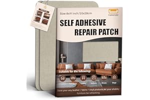 Cahomo Parche de Tela de Lino Autoadhesivo, 20 * 28 cm 3 Piezas Parches de Reparación de Lino, para Tapizar, Sofá, Asientos de Coche, Bolsa de Lona, Muebles, Beige gris