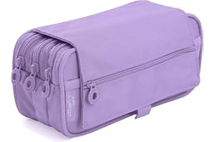 office box Estuche Triple con Tira para Trolley con 3 Grandes Secciones Interiores y Cierre de Cremallera Individual, Horario e identificador (Violeta)