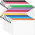 Plastic Wallets, 24 Pack A4 Document File Folder Zipper Pockets Zip Lock Bags for School Office Home Travel Storage