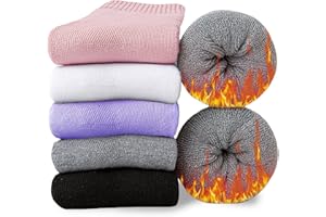 MOSOTECH Chaussette Chaude Femme, Thermiques Chaussette en Laine et Coton, Épaisses Douces, Couleur Vive, Le Cadeau de Noël pour Femme / 35-42 / lot de 5 multicolor