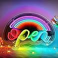 LightingWill Open Neon Sign, LED Open Signs for Business, 17"x12" 3D Infinite Mirror Tunnel Neon Sign, Rainbow LED Neon Light Sign for Wall Decor, Shop, Bar, Home