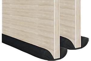 2 x MOXVIO Draft Excluder, Double Under Door Draught Excluder, 2 Sided Cushion Door Draft Stopper, 70 to 90 cm Cut-to-Size Adjustable Width, Waterproof Snowproof 600D Oxford Fabric (Black)