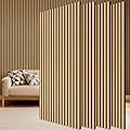TONOR Lot de 4 Panneau Mural Decoratif de Bois, 120 x 60 -2.88㎡, Panneaux Acoustique en 3D, Tasseau Bois Mural Insonorisants pour Decoration Murale Chambre, Salon, Bureau, Comptoir, Teck