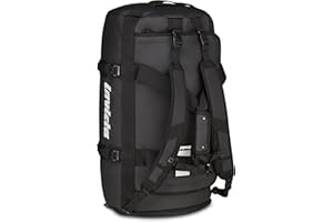 Invicta Zaino da Viaggio 70L – 62x35x35 cm, Nero, Borsone con Spallacci Amovibili, Fondo Rinforzato, Tasche Organizzate, Tasca Frontale e Laterale, Uomo Donna