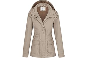 WenVen Chaqueta Militar Mujer Primavera Otoño Cazadora Entretiempo Algodón Casual Chaqueta Multibolsillos Aviador Parka Invierno Abrigos Entretiempo Sahariana Mujer Chaquetas Verano