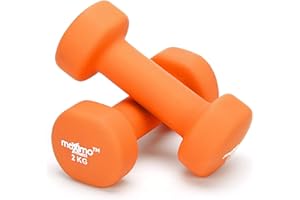 MAXIMO FITNESS Neoprene Dumbbell Weights (Sold as One Pair) - 0.5kg, 1kg, 2kg, 3kg, 4kg, 5kg, Perfect Hand Weights for Strength Building, Muscle Toning, Home Gym and Rehabilitation.
