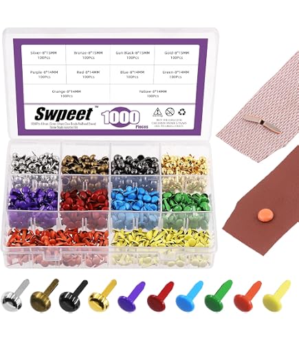 350 Mini Brads Multicolores + Poinçonneuse – Attaches Parisiennes Métal Pour Scrapbooking & Bricolage