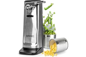 Duronic Electric Can Opener CO60, 3 in 1 Including Bottle Opener and Knife Sharpener, 1 Press Operation, Compact and Sleek Design for Arthritis or Individuals with Limited Mobility