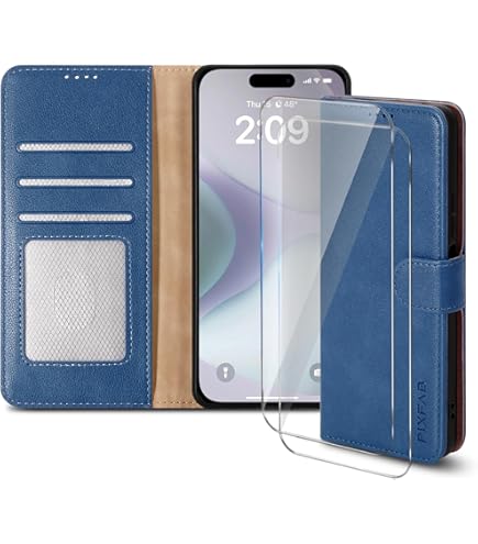 Wallet Case For IPhone 16E 2025 Leather Flip Real Cover & Glass Screen Protector | UK - View #10