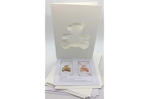 Iris Folding Card Pack Teddy C5 Size Makes 4 Cards DeeCraft