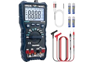 Multimètre Numérique TRMS 6000 Comptes, Multimètre Automatique VENLAB, Voltmètre, Testeur Electrique, Mesure Tension Courant CA/CC Résistance Diodes Continuité Capacité Température