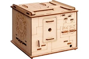 ESC WELT Space Box - Birch Wood Puzzle Box for Teens - 3D Puzzles for Adults - Advanced Wooden Brain Teaser Puzzle for Birthday Party and Family Night - Wooden Puzzle Box