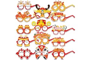 DPKOW Novelty Party Glasses for Kids Adult Party Costume Accessories Favor for Birthday Easter Halloween Carnival New Year, Paper Fancy Party Eyeglasses Mask for Party Photo Props Supplies