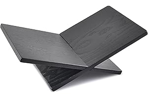 Honygebia Atril para Libros Madera Maciza - Soporte Libros de Roble Negro con Marco Cruzado, Atril Libros Abiertos para Exhibición y Lectura, Adecuado para Arte, Biblia, Cocina, Revista, Receta