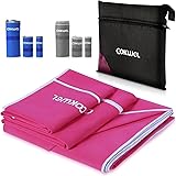 COKWEL - Asciugamano da Viaggio in Microfibra, 3 Pezzi, 152 x 78 cm, Asciugamano 80 x 38 cm, Asciugamano 38 x 38 cm, con Cust
