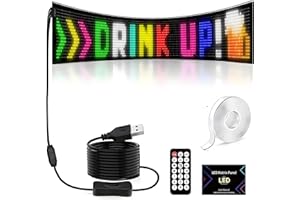INCREFUNHOME 133cm Flexible LED Matrix Panel, Scrolling LED Sign with Remote Control, USB Powered, APP Control, Programmable of Text and Memes, Perfect on Business Area Advertising (19.2 * 133cm)