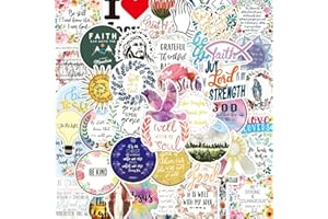 Cobee Lot de 50 autocollants inspirants Jésus en vinyle imperméable pour bouteilles d'eau, ordinateur portable, cadeaux chrétiens