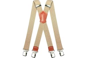 JEMYGINS Bretelles pour homme de 3,8 cm de large, avec 4 clips en métal solides, taille unique, réglables et élastiques, style X pour hommes et femmes