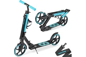 Movino Infinity Scooter para niños y Adultos, Plegable, Ruedas Grandes de 200 mm, portabotellas, Correa de Transporte
