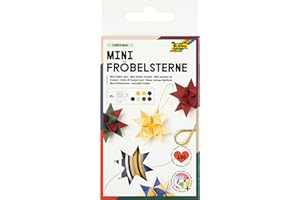 folia 1296 - Papierstreifen für MINI Fröbelsterne, 100 Streifen, 25 Sterne, Christmas