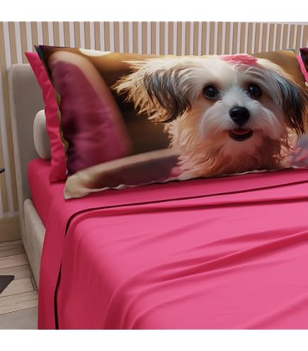 Set Lenzuola Matrimoniali In Puro Cotone Con Stampa Cani: Colori Vivaci E Design Tenero Per La Camera Da Letto