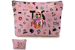 WKPBJX Personalised Makeup Bag, TS Cosmetic Bag Music Lover Makeup Bag with Metal Zipper, Music Fan Make Up Bag Album Name Makeup Bag Small, Make Up Bag for Music Lover Fan (Pink)