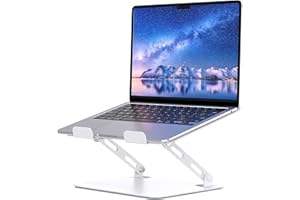 SOUNDANCE Einstellbarer Laptop Ständer, Tragbarer Laptop Riser, Ergonomischer Design Computer Halter, Metall Laptop Mount Aufzug Kompatibel mit 10,6 Zoll PC Computer Computer Computer, Weiß