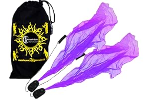 FLAMES 'N GAMES Flames N Games ANGEL POI Set (Purple) Practice Poi AKA Scarf Spiral Poi + Travel Bag