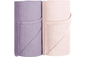 SUSURRATION Muselina 100% Algodón Mantas Grandes para Bebés,Mantas de Recepción Transpirables Súper Suaves para Bebés Unisex Niños y Niñas100x100cm (Rosa)