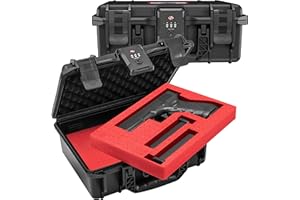 Kinghardcase Gun Cassaforte per pistola, TSA combinazione bloccabile pistola caso guscio duro impermeabile e antiurto, 10,6 “* 8,8” * 4 “pistola Lock Box per i viaggi pistola caso 9 millimetri