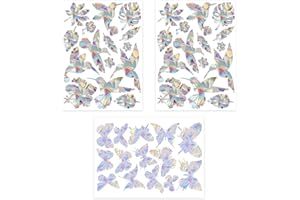 ATBUSS 44 pegatinas anticolisión para ventana de pájaro, pegatinas electrostáticas de vidrio, pegatinas de colibrí y mariposa, se pueden utilizar para decorar salas de estar y habitaciones