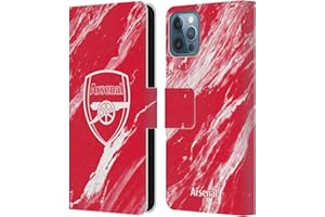 Head Case Designs Officially Licensed Arsenal FC Red Marble Crest Patterns Leather Book Wallet Case Cover Compatible With Apple iPhone 12 / iPhone 12 Pro