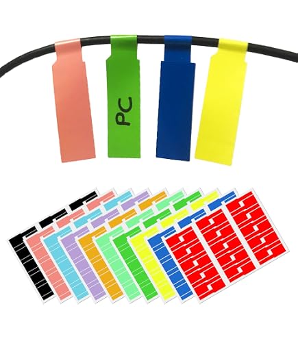 40 étiquettes Réutilisables Pour Câbles - 8 Couleurs, écriture Manuscrite, Imperméables, Organisation Bureau Et Maison - 14