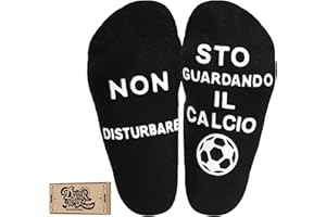 BONANGEL Calze Uomo Divertenti Calzini Fantasia 39-46 Cotone Antiscivolo Calcio Compleanno Regalo Per per la Festa del Papà Nonno Fidanzato