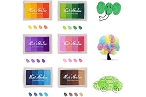 Elkuaie Stempelkissen-Set, ungiftiges waschbares Stempelkissen, Fingerabdruck-Stempelkissenfarbe, Fingerstempel, geeignet für DIY-Leinwand, Papierbasteln, Geburtstagsgeschenke, Sammelalbum