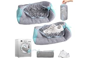 FYSL 2-pack skotvättpåsar för tvättmaskin, skor tvättpåsar, återanvändbara och slitstarka – skonar skor och förhindrar skador