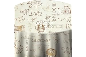 ‎DECOHOMETEXTIL HEIMTEXTILMANUFAKTUR Wachstuch Wachstischdecke Tischdecke Farbe und Größe wählabar Cafe Bar Beige Rund 120 cm abwaschbar Gartentischdecke