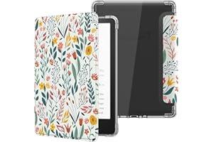 MoKo Funda para 6" Kindle (11ª Generación 2024/2022), Cubierta Ultra Delgada Estuche Carcasa TPU Transparente Flexible Trasera Auto Activación/Reposo de Kindle 2024 11ª Generación, Flores
