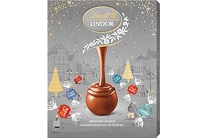 Lindt Lindor Assorted Silver Advent Calendar 2025 – 233g – 24 Premium Chocolate Truffles – Elegant Christmas Countdown Gift for Him & Her