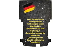 2-teilige aruma® Antirutschmatte kompatibel für Ford Transit Custom Kastenwagen, kurzer Radstand L1, Schiebetür rechts oder beidseitig, passend für Easy Clean Laderaumboden ab Baujahr 04/2012-10/2023