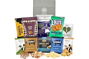A AMOUSA Pub Snacks Hamper with savoury snacks Including Beer Mix, Bombay Mix, Wasabi Peanuts, Pork Scratchings & More – Pork Scratching Gift set, Snacks Gifts, Hampers for Men
