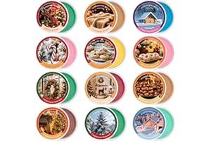 Scent-Hi Fondants de Cire Parfumée, 100% Bougies de Cire de Soja Parfumées pour Lampes Parfumées, 12 Parfum, Coffret Cadeau pour Noël